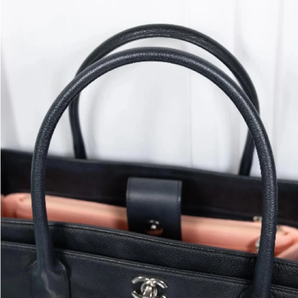 Chanel dark gray black executive Cerf tote
